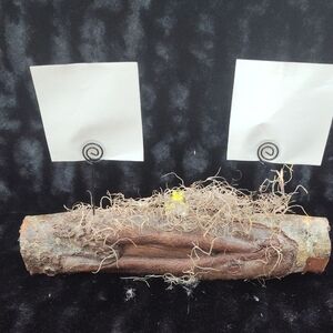 Handmade Decorative Log with wire picture holders